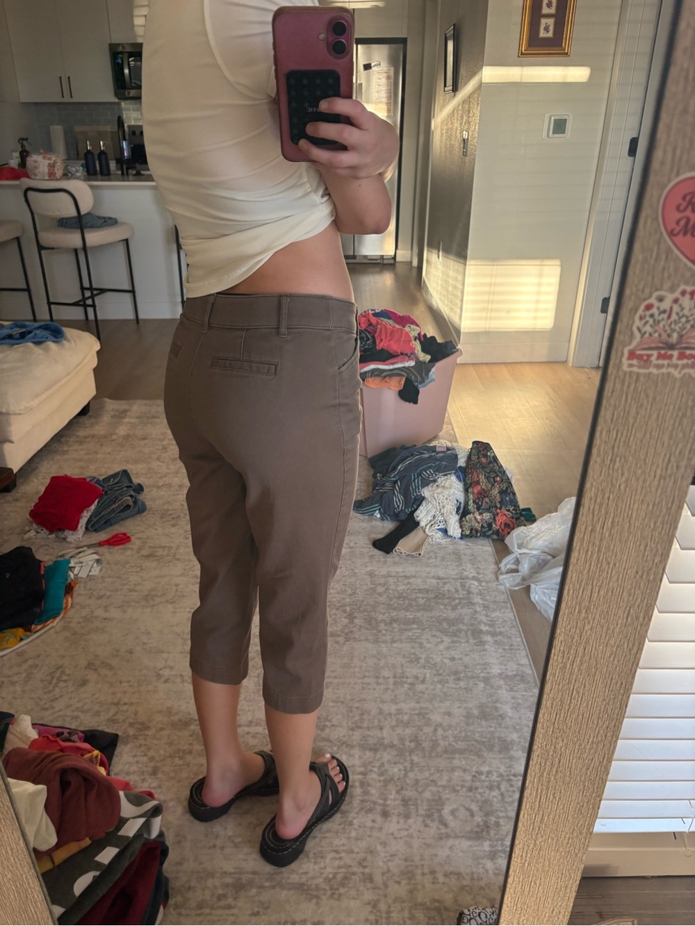 St. John's Bay Women's Brown Crop Chino Pants